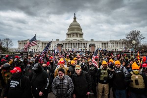 Pro-Trump protesters gather in front of the U.S. Capitol Building on January 6, 2021 in Washington, DC. (Jon Cherry/Getty Images)​