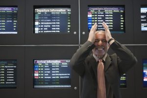 man angry at airport